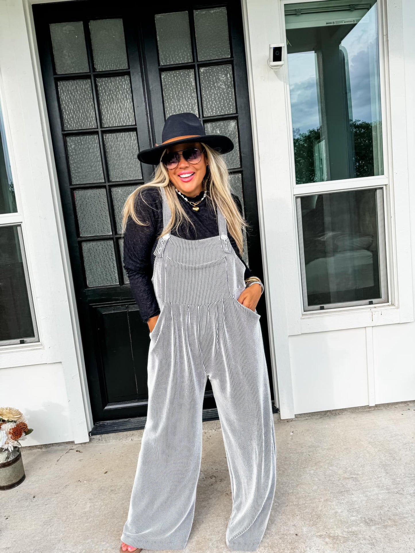 Fall Karli Boho Coveralls- Black Two Toned