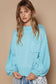 Oversize balloon sleeve round neck pullover sweater