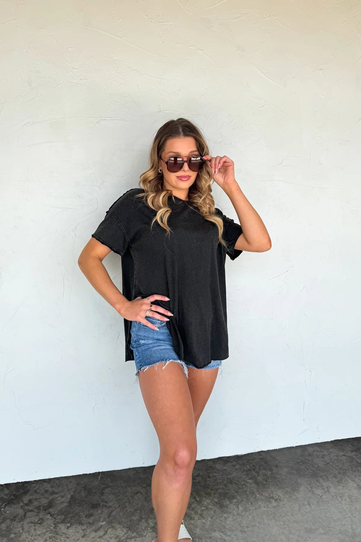 PREORDER- JOEY WASHED COTTON BOYFRIEND TEE (Mocha)